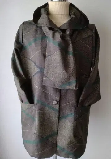 본고장 오시마 명주 리메이크 숏코트 총 안감 포함