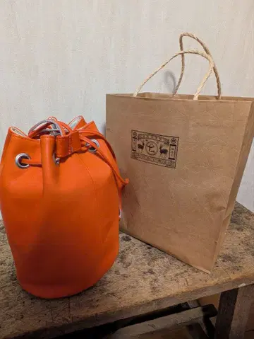 나카가와 마사시치 상점 콜라보 클럽 가죽 복조리 오렌지