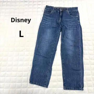 디즈니 데님 팬츠 스트레이트 팬츠 L 여성용 안감 미키