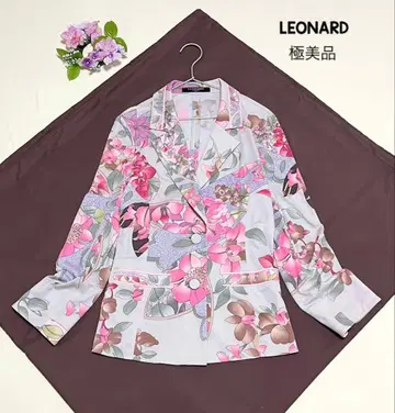 레오나르 자켓 칸칸 소재 LEONARD 칸칸 원단 큰 꽃 새상품급