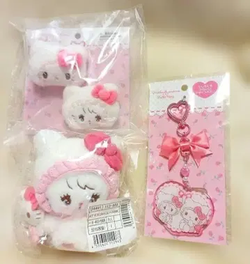 헬로키티 mikko 마스코트 홀더 헤어 클립 아크릴 키링 3점