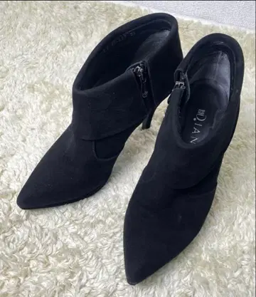 DIANA 숏부츠 스웨이드 블랙 24cm 일본제