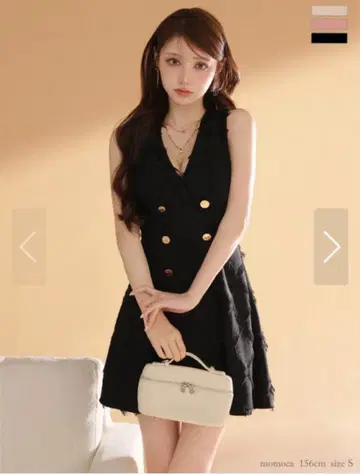 DEA 더블 버튼 블랙 드레스