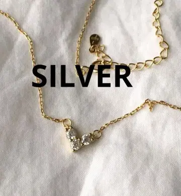 빈티지 하트 골드 코팅 목걸이 실버 지르코니아