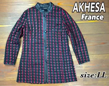 AKHESA france 램 가죽 A라인 롱 코트 자켓 LL