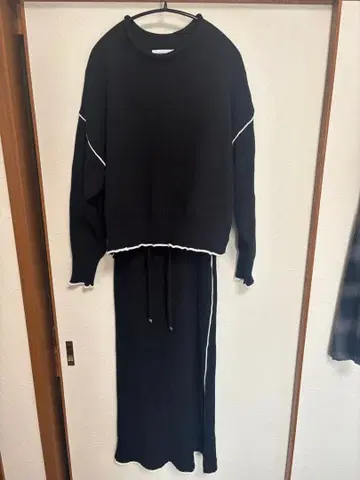 새상품급 CIAOPANIC TYPY 리브 니트 셋업 블랙