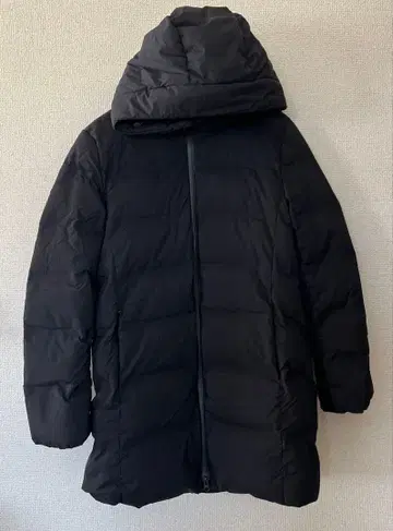 유니클로 후드 롱 다운 코트 블랙 M