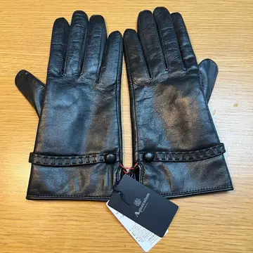 아쿠아 스큐텀 Aquascutum 여성용 가죽 버튼 장갑