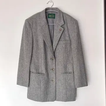 상태 좋음! 마드모아젤 논논 도네갈 트위드 자켓 여성용 그레이