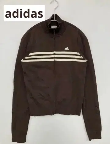 adidas 풀 집업 니트 자켓 브라운 M