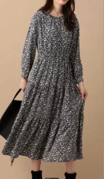 anysis 에니시스 롱 원피스 꽃무늬 티어드 L