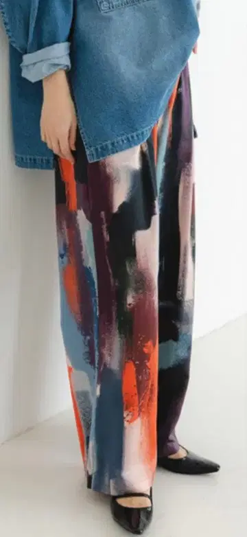 어반 리서치 팬츠 이지케어 컬러 블록 페인트 와이드 팬츠