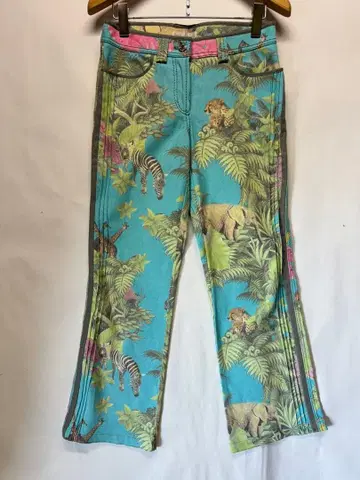 이타리야 이탈리아 애니멀 무늬 올 패턴 보타니컬 팬츠 일본제 9