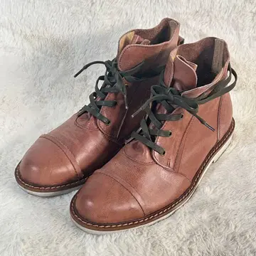 [ Pied du LAPAN ] 브라운 가죽 레이스업 숏부츠