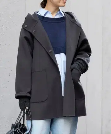 [ 미사용 새상품 ] 이에나 SUPER120 더블 페이스 후드 코트