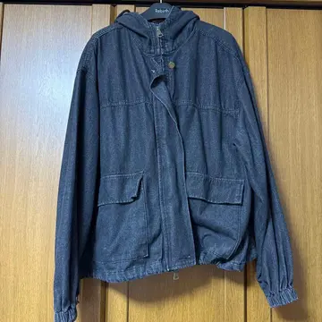 후드 데님 아우터