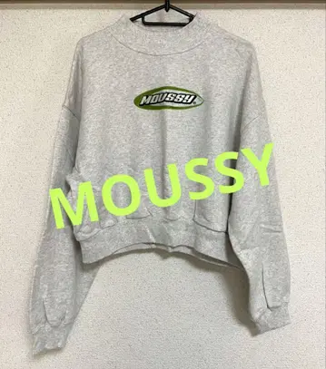 MOUSSY 그레이 크롭 맨투맨