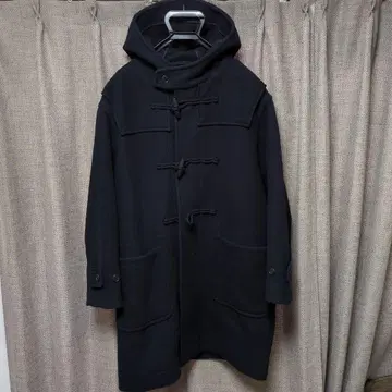 네이비 더플 코트 후드 부착