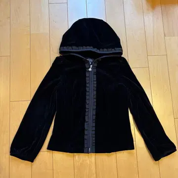 M'S GRACY 후드 부착 벨벳 후드티 36 블랙