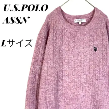 U.S. POLO ASSN 원 포인트 케이블 니트 L