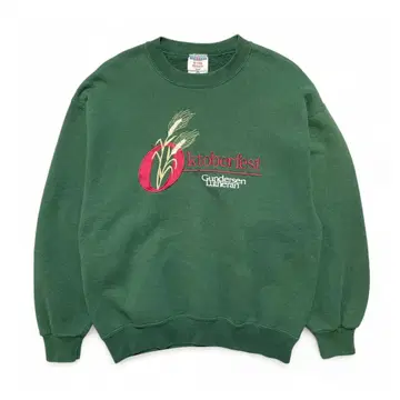 구제 의류 USA 90S 빈티지 맨투맨 트레이닝복 자수 그린