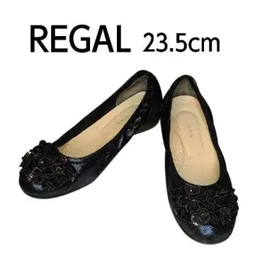 REGAL 플라워 모티브 플랫슈즈 23.5cm 파랑/블랙