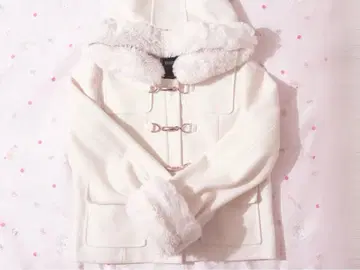 MARS 소매 퍼 리본 후드 부착 숏코트