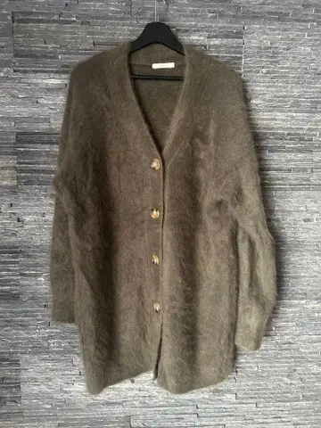 plage 오버 사이즈 모헤어 가디건 카키