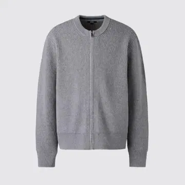 [ UNIQLO ] 크루넥 풀 집업 가디건 04 그레이