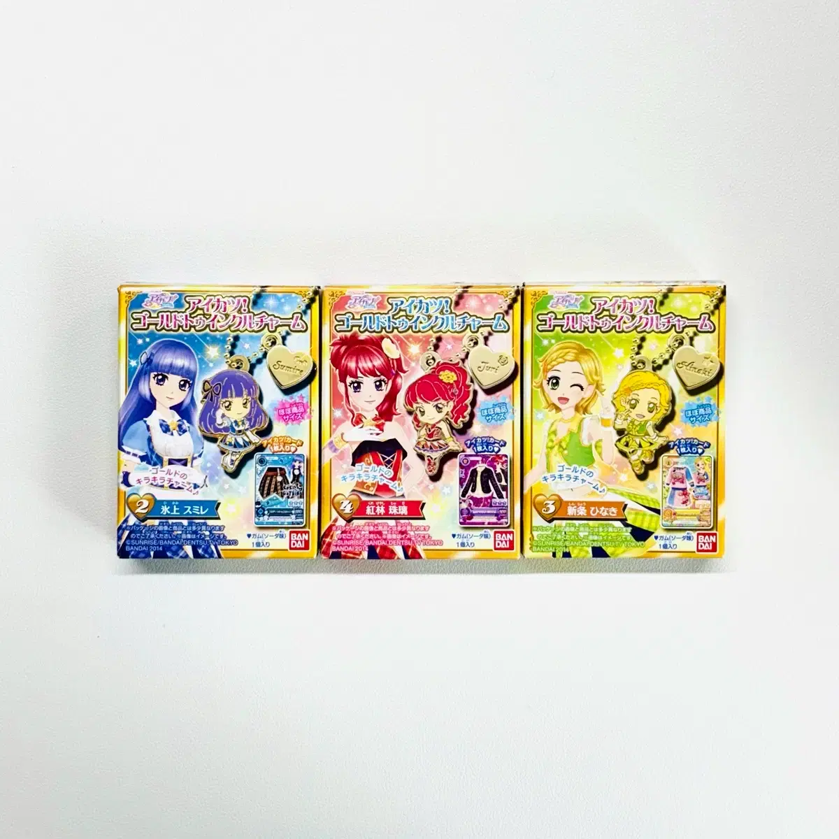 [Vintage Toy] Aikatsu Gold Keyring Charm Strap Figure I Am Star Vintage Toy