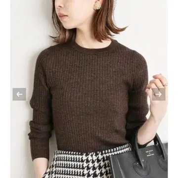 [인기 색상] IENA 이에나 6 x 3 리브 크루넥 풀오버 브라운