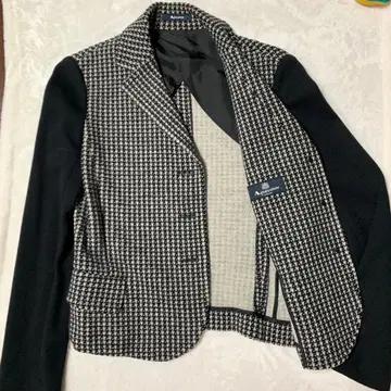 Aquascutum 울 니트 자켓 블랙 화이트 새상품급