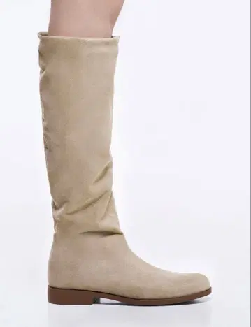 [ 미사용 새상품 ] 베이지 스웨이드풍 롱 부츠