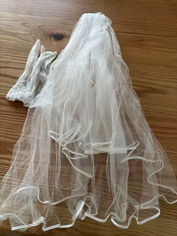 웨딩 베일과 장갑 세트