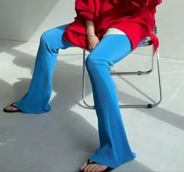 wee9s 데일리 데일리 슈퍼 스트레치 플리츠 플레어 팬츠 위크스