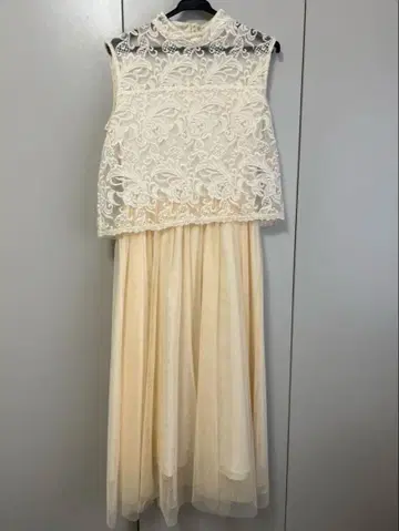 dazzlin 레이스 상의 포함 아이보리 드레스 원피스