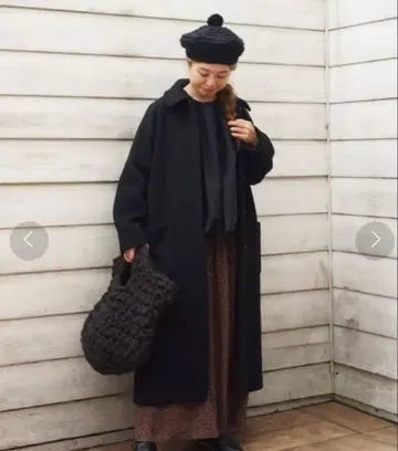 블랙 롱 코트 오버 사이즈