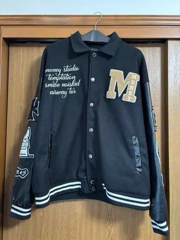 Money 블랙 바시티 자켓