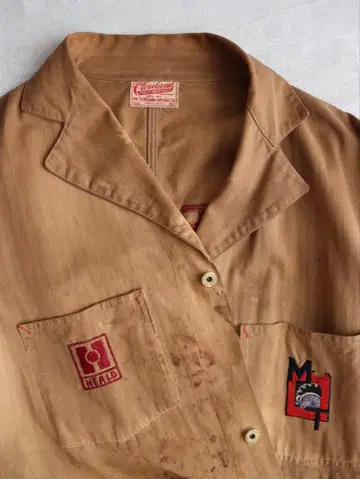 40~50s 도넛 버튼 샵코트 Vintage