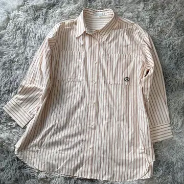 머큐리 듀오 원 포인트 자수 보이프렌드 셔츠 PNK 새상품급