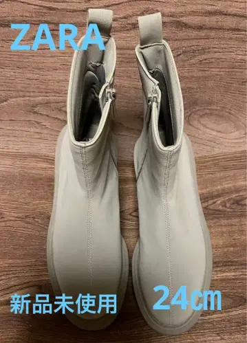 ZARA 러버 트랙 밑창 앵글 부츠 37 그레이 미사용 새상품