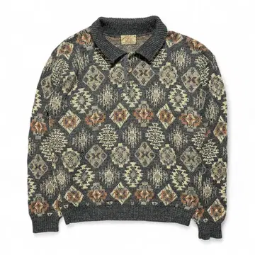 구제 의류 90S USA제 TSR 아웃도어 아크릴/코튼 올 패턴 스웨터