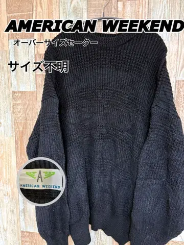 [ 큰 ] AMERICAN WEEKEND 오버 사이즈 스웨터 블랙