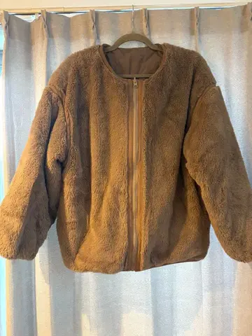 브라운 리버서블 보아 자켓