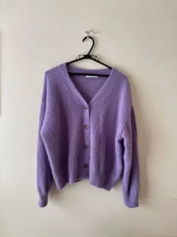 라벤더 버튼 가디건 긴팔