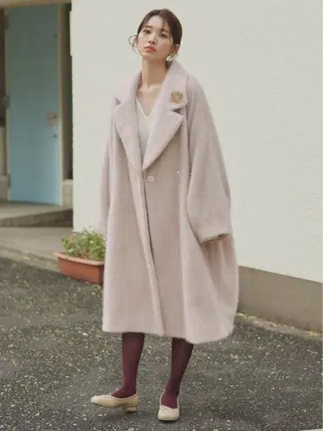 SNIDEL 샤기 코쿤 코트 베이지 size0