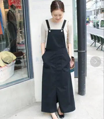 슬로브 이에나 빈티지 치노 오버롤 스커트 네이비 36