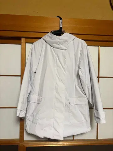 라이트 그레이 후드 부착 자켓 L