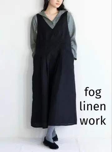 fog linen work 타이 오버드레스 블랙