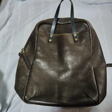 kissora 다크 브라운 가죽 백팩